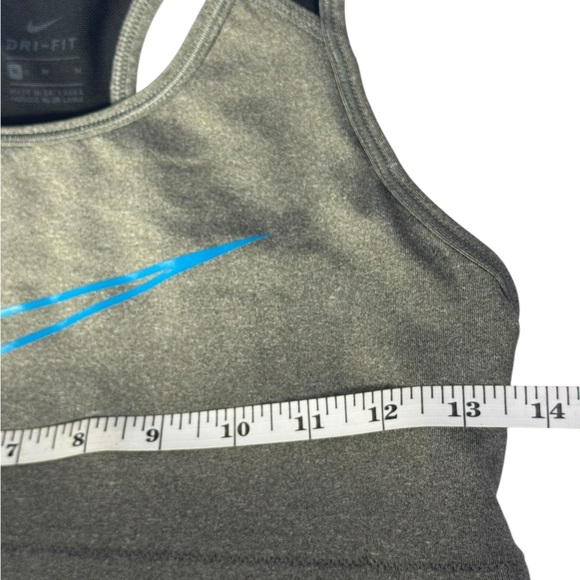 Nike Dri-Fit Grey Gray Baby Blue Women’s Racerback Sports Bra - Size Medium - Picture 7 of 9